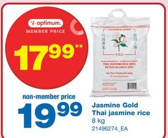 Wholesale Club Jasmine gold thai jasmine rice, 8 kg offer