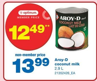 Wholesale Club Aroy-d coconut milk, 2.9 l offer