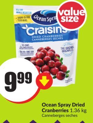 Chalo FreshCo Ocean spray dried cranberries 1.36 kg offer