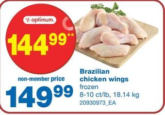 Wholesale Club Brazilian chicken wings, 8-10 ct/lb, 18.14 kg offer