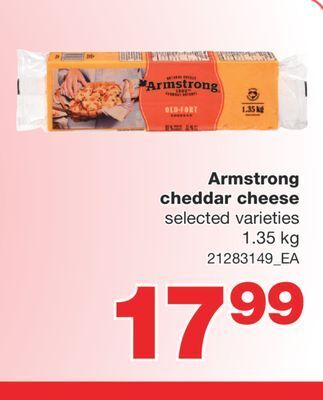 Wholesale Club Armstrong cheddar cheese, 1.35 kg offer