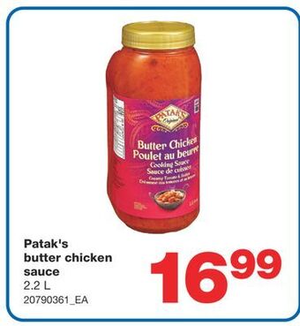 Wholesale Club Patak's butter chicken sauce, 2.2 l offer