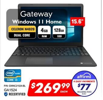 Factory Direct Gateway 15.6 windows 11 home offer