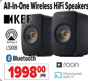 2001 Audio Video Kef all-in-one wireless hifi speakers offer