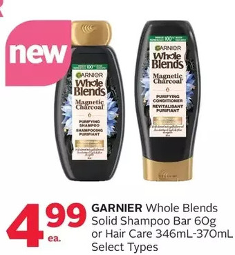 Rexall Garnier whole blends solid shampoo bar or hair care offer
