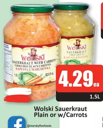 Starsky Wolski sauerkraut plain or w/carrots offer