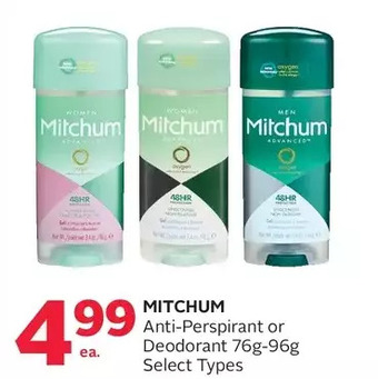 Rexall Mitchum anti-perspirant or deodorant offer