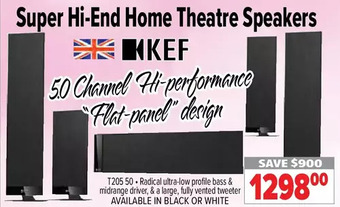 2001 Audio Video Kef super hi-end home theatre speakers offer