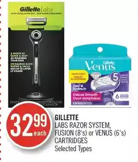 Shoppers Drug Mart Gillette labs razor system, fusion or venus cartridges offer