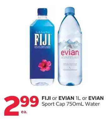 Rexall Fiji or evian or evian sport cap water offer