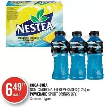 Shoppers Drug Mart Coca-cola non-carbonated beverages or powerade sport drinks offer