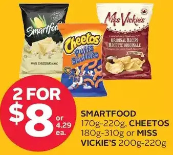 Rexall Smartfood, cheetos or miss vickie's offer