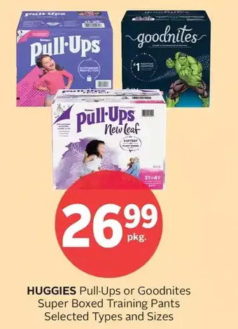 Rexall Huggies pull-ups or goodnites super boxed training pants offer