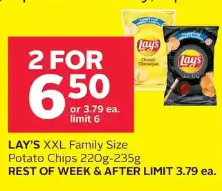 Rexall Lay's xxl family size potato chips offer