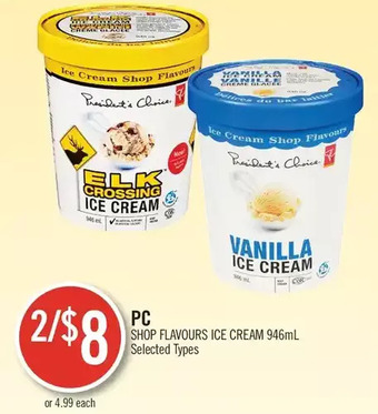 Shoppers Drug Mart Pc shop flavours ice cream offer