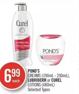Shoppers Drug Mart Pond's creams, lubriderm or curel lotions offer