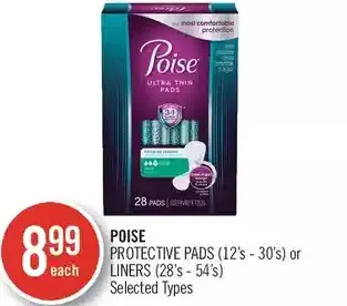 Shoppers Drug Mart Poise protective pads or liners offer