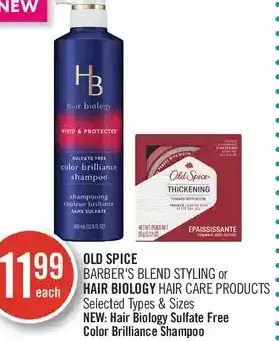 Shoppers Drug Mart Old spice barber's blend styling or hair biology hair care products offer