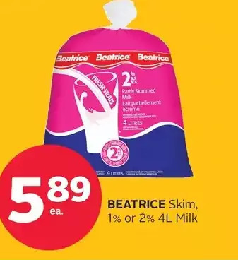 Rexall Beatrice skim, 1% or 2% milk offer