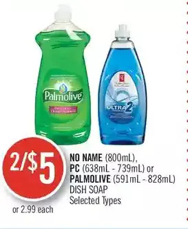 Shoppers Drug Mart No name, pc or palmolive dish soap offer