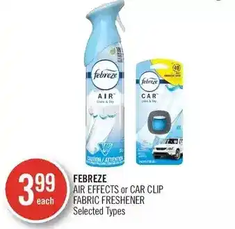 Shoppers Drug Mart Febreze air effects or car clip fabric freshener offer