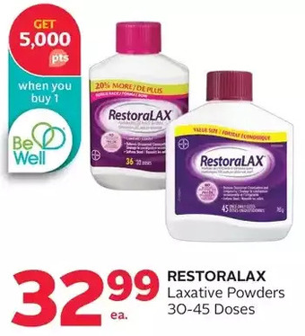 Rexall Restoralax laxative powders offer