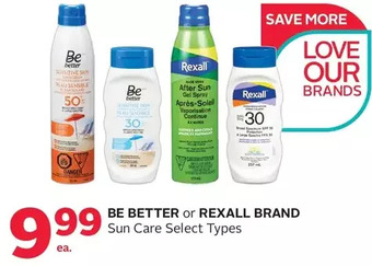 Rexall Be better or rexall brand sun care offer