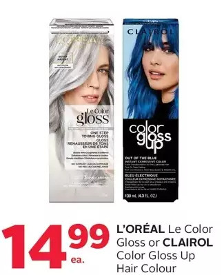 Rexall L'oréal le color gloss or clairol color gloss up hair colour offer