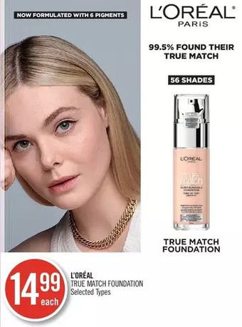 Shoppers Drug Mart L'oreal true match foundation offer