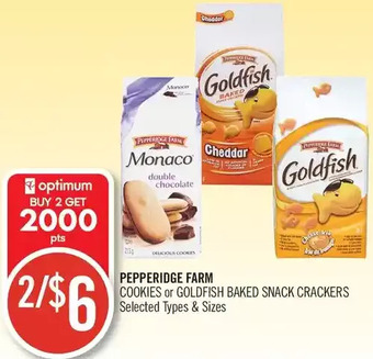 Shoppers Drug Mart Pepperidge farm cookies or goldfish baked snack crackers offer