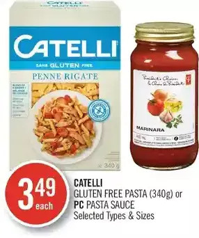 Shoppers Drug Mart Catelli gluten free pasta or pc pasta sauce offer