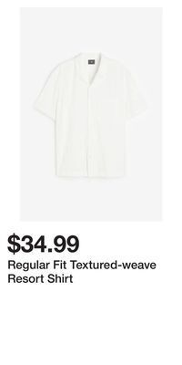 H&M Regular fit textured-weave resort shirt offer
