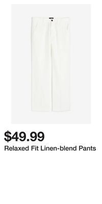 H&M Relaxed fit linen-blend pants offer