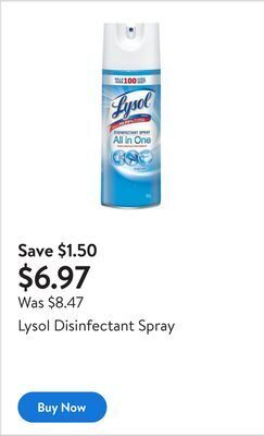 Walmart Lysol disinfectant spray offer
