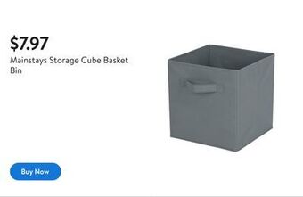 Walmart Mainstays storage cube basket bin offer