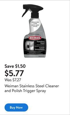 Walmart Weiman stainless steel cleaner and polish trigger spray offer