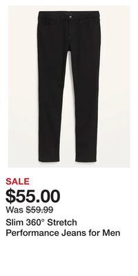 Old Navy Slim 360° stretch performance jeans for men offer