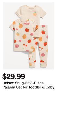 Old Navy Unisex snug-fit 3-piece pajama set for toddler & baby offer