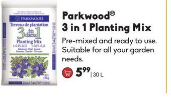 Sheridan Nurseries Parkwood® 3 in 1 planting mix offer