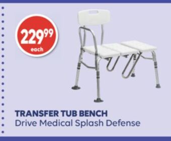 Wellwise by Shoppers Transfer tub bench drive medical splash defense offer