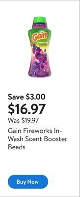 Walmart Gain fireworks in-wash scent booster beads offer