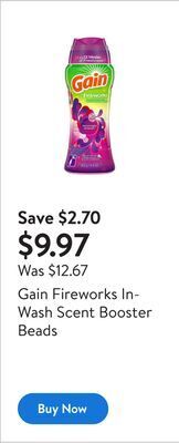 Walmart Gain fireworks in-wash scent booster beads offer