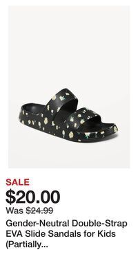 Old Navy Gender-neutral double-strap eva slide sandals for kids (partially plant-based) offer