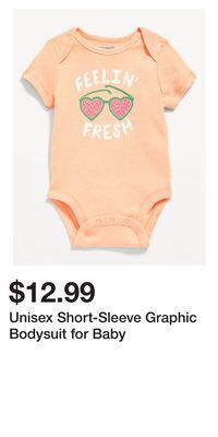 Old Navy Unisex short-sleeve graphic bodysuit for baby offer