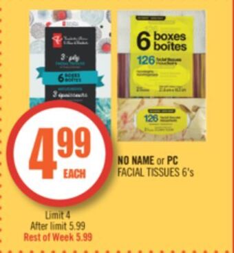 Shoppers Drug Mart No name or pc facial tissue offer