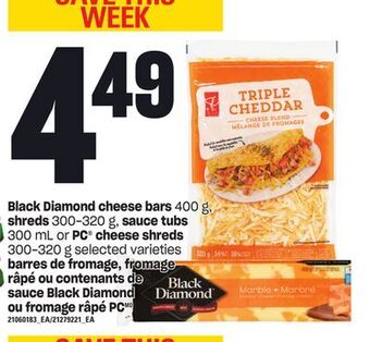 Independent City Market Barres de fromage, fromage râpé ou contenants de sauce black diamond ou fromage râpé pc offer