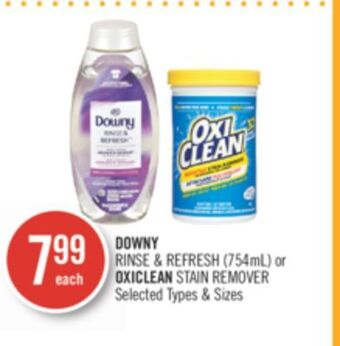 Shoppers Drug Mart Downy rinse & refresh (754ml) or oxiclean stain remover offer