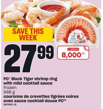 Independent City Market Couronne de crevettes tigrées noires avec sauce cocktail douce pc, 568 g offer