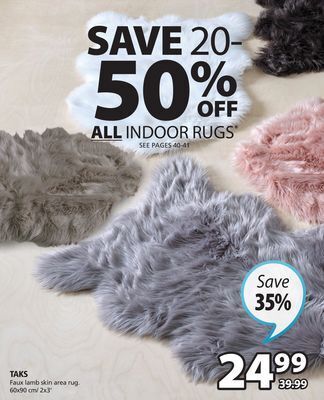 JYSK Taks faux lamb skin area rug offer