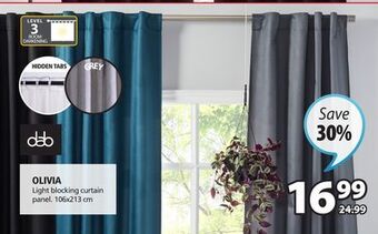 JYSK Olivia light blocking curtain panel offer